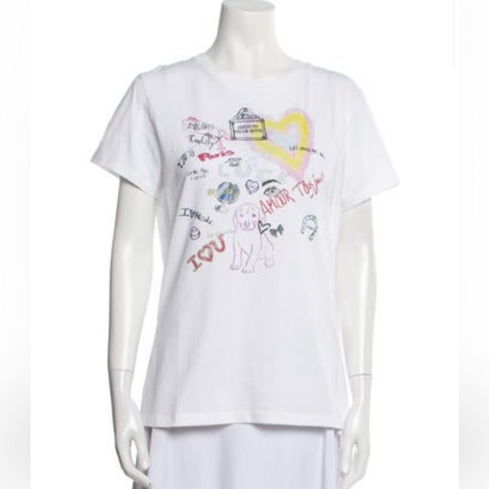 Maje White Graphic Short Sleeve Tee